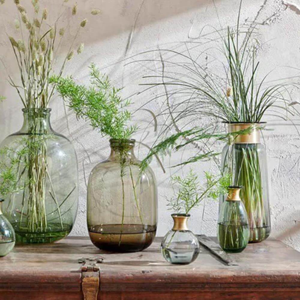 Nkuku Miza Glass Vase Large Smoke